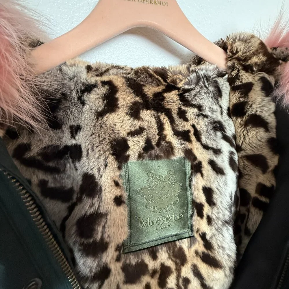 Aspen Apres Ski $7,900 Mr & Mrs Italy Parka Rabbit and Raccoon Fur US4 Dustbag - Picture 4 of 13